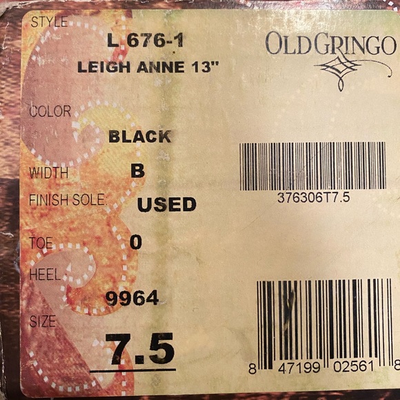 Old Gringo black cowboy boots with silver dots - Picture 4 of 4